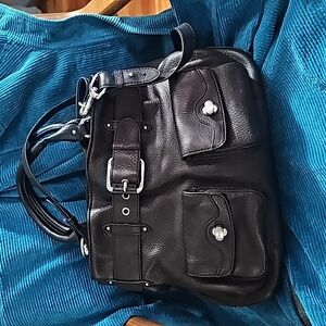 Cole Haan black pebble leather bag EUC